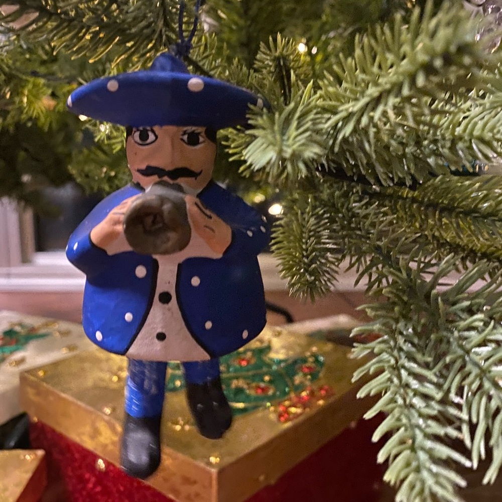 [Handmade] Dark Blue Mariachi Band Clay Ornament